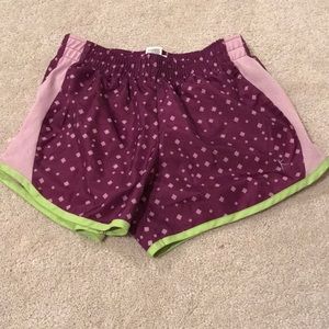 Girl purple running shorts